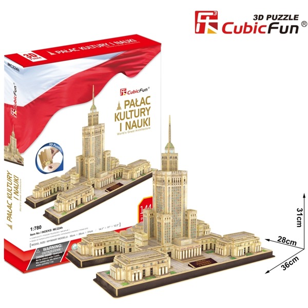 3D puzzle: Kultúra és Tudomány Palotája CubicFun 3D híres épület maket