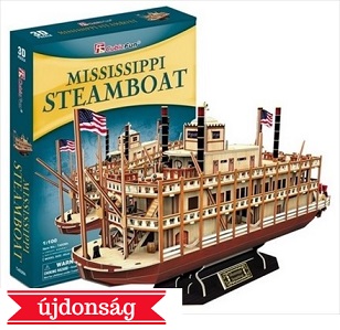 3D puzzle: Mississippi Steamboat Cubicfun 3D hajó makettek