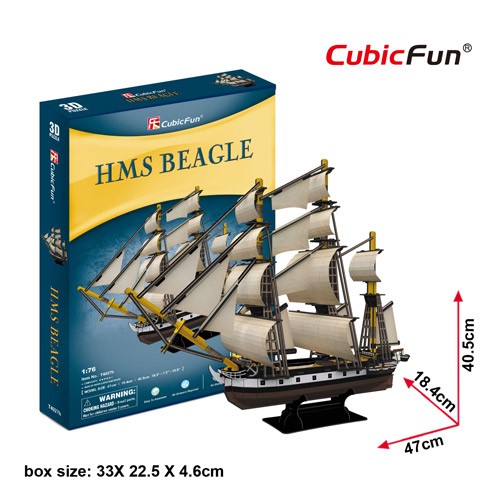 3D puzzle: HMS BEAGLE Cubicfun hajó makettek
